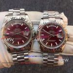 Perfect Replica Rolex Day-Date SS President Watches Purple Dial 41mm and 36mm